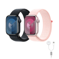 二合一充電線組【Apple】Apple Watch S9 GPS 41mm(鋁金屬錶殼搭配運動型錶環)