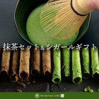 【108 MATCHA SARO】一O八享茶趣禮盒(茶筅x1、抺茶粉-附日本製抹茶罐x1、收納絨布袋x1)-焙茶蛋捲