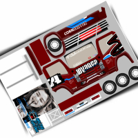 Stiker Pola Miniatur Truk Oleng Jovanca Skala 16 Ukuran besar