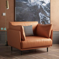 輕奢懶人沙發椅模型客廳北歐休閒椅單人椅現代簡約家用橘橙色老虎椅小模型 航鳴家居