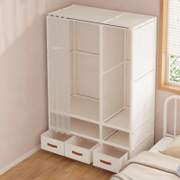 Modern Multilayer Fabric Wardrobe with Drawers Open Wardrobes for Home Portable Bedroom Clothes Hanger Storage Cabinet Dustproof