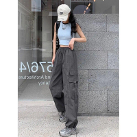 New American Style Cargo Pants for Women, Summer Thin Loose High Waist Straight Trendy Sports Casual