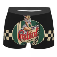 Castrol Vintage Racing Stripe Pin Up Girl Underpants Cotton Panties Man Underwear Comfortable Shorts Boxer Briefs