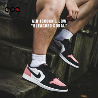Nike 休閒鞋 Air Jordan 1 Retro Low OG 男鞋 珊瑚粉 黑 AJ1 麂皮 爆裂紋 CZ0790-061