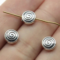 20pcs 8x8x4mm Antique Silver Color Whirlpool Beads Thread Beads Small Hole Spacers Beads For Jewelry Making B13931