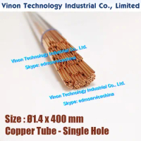 (100PCS/LOT) 1.4x400MM EDM Copper Tube Single Hole, Copper EDM Tubing Electrode Tube Single Channel, Diameter 1.4mm, 400mm Long