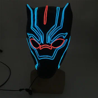 Luminous Wakanda Panther Mask Cosplay Supplies Super Hero EL Wire Mask For Halloween Christmas