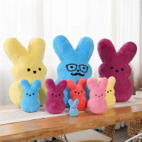 Peeps Plush Day Easter Toys Candy Color Bunny Stuffed Dolls Gift Kids Home Decor Rabbit Throw Pillow
