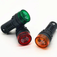 1Pcs AD16-22SM 22mm LED Flash Signal Light Audible Buzzer Warning Light Red Green Yellow Black white 12V 24V 110V 220V