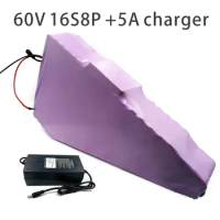 With 5A charger 28Ah 16S8P 60V battery ebike electric bicycle Li-ion Motorcycle tricycle customizable 280x245x95x260x45x70mm