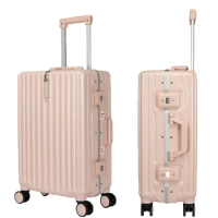 Large Capacity Aluminum Frame Men's Women Luggage Trolley Luggage High Aesthetic Lightweight Suitcase Password lock suitcase