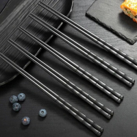 Chinese Chopsticks Food Sushi Sticks Reusable Non Slip Dishwasher Safe Bamboo Shape Food Grade Chopsticks