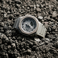 CASIO 卡西歐 G-SHOCK 耐衝擊八角雙顯電子錶 520送禮推薦-灰 GA-2110ET-8A