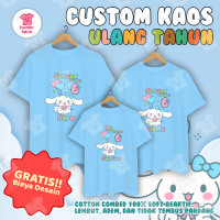 KAOS COUPLE FAMILY BIRTHDAY / KAOS COUPLE KELUARGA ULANG TAHUN TEMA CINNAMOROL Combed 30s Custom