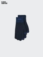 UNIQLO x KAWS HEATTECH Sarung Tangan Winter Rajut Knitted Gloves Pria Wanita Unisex NAVY M