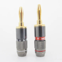 1 pair Monster Gold Plated Speaker Cable Wire 4mm Banana Plug Audio Connector