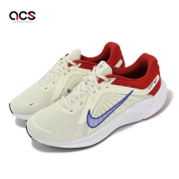 Nike 慢跑鞋 Quest 5 男鞋 米黃 藍 紅 運動鞋 網布 緩震 路跑 DD0204-009