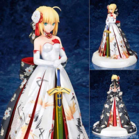 25cm Fate/stay Night Figurine FATE Altria Pendragon Archer Figure Crane Dress Saber Figure LED Statue Anime Collection Toys