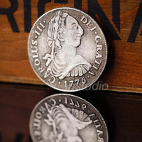 西班牙卡洛斯三世1776仿古創意銀幣雙柱復古風歐美家居飾品小禮品