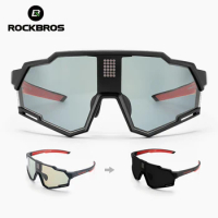 ROCKBROS Sunglasses Polarized Cycling Glasses Electronic Color Change Glasses UV400 Safety Bike Bicycle Eyewear Sports Goggles