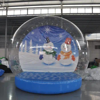 Free Shipping Free Fan Inflatable Snow Globe Photo Booth 2m 3m 4m Customized Background Christmas Snow Globe People Enter