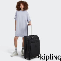 Kipling 經典黑菱格紋印花25吋多袋收納行李箱-NEW YOURI SPIN M