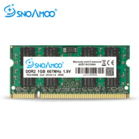 SNOAMOO Laptop RAMs DDR2 1GB 2GB 667MHz PC2-5300S 800MHz PC2-6400S 200 Pin CL5 CL6 1.8V 2Rx8 SO-DIMM Computer Memory Warranty