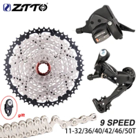 ZTTO MTB Bicycle 9 Speed Shifter Rear Derailleur Groupset 1X9 System 9S 42T 40T 50T 9V K7 Chain For xt X7 Mountain Bike Parts