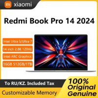 2024 Xiaomi Redmi Book Pro 14 Laptop 14 Inch 2.8K 120Hz Ultra Retina Screen Notebook Ultra 5-125H 16GB 512GB Intel ARC Graphics