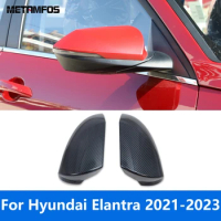 For Hyundai Elantra Avante 2021 2022 2023 Carbon Fiber Rearview Side Door Mirror Cover Trim Protector Accessories Car Styling