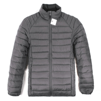 美國百分百【全新真品】Calvin Klein CK 男 輕量 保暖 羽絨 外套 夾克 外衣 灰色 S M號 E434
