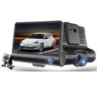 K319 Car Black Box 4 Inch Screen Three Lens 170 Degree Night Vision Video Car DVR Dash Cam Recorder
