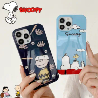Cute Snoopy Cartoon Plastic Phone Case Anime Mobile Phone Decoration Accessories for Iphone 13 Pro Max 14 Pro Kawaii Couple Gift
