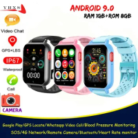 Android 9 Smart 4G Elderly Kid Student Heart Rate Blood Pressure Monitor GPS Trace Locate Video Call SOS Phone Smartwatch Watch