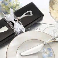 100PCS/LOT "Spread the Love" Butter Knife Chrome Cheese Spreader with Heart Shaped Handle Wedding Favors and Party Gifts