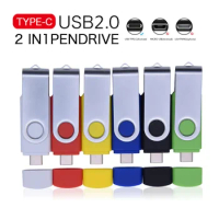 2IN 1 Type-C USB 2.0 Flash Drives Pendrive usb key USB Flash Drive 64GB 32GB 16GB 128GB Pen Driver Cle USB(10pcs free logo)