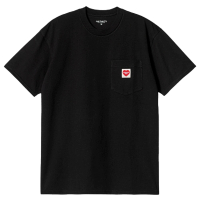 carhartt 男款 口袋心形印花圖案 短袖T恤-黑色(M號、L號)