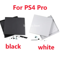 Black White Full Housing case For PS4 Pro Console full shell case with sticker screws for ps4 pro console