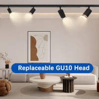 LED Track Light GU10 Bulb Spotlight Fixture Clothing Decor Renovation Store Shop Rail Lights Home Kitchen Track Ceiling Lamp Led