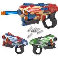 Soft bullet pistol Toy Gun Manual Plastic Shooting Pistol Gun Foam EVA Darts Nerf Gun Gift For Boy Kids Adult