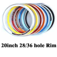 20Inch Rim Double-Layer Aluminum Alloy RIM Folding Bicycle Rim Electric Bicycle RIM 20x1.5 1.75 Tires Bicycle Wheel Accessories