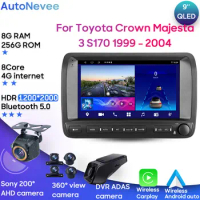 Android Car Radio Player For Toyota Crown Majesta 3 S170 1999 - 2004 Multimedia Head Unit Stereo GPS Carplay Android Auto 2din