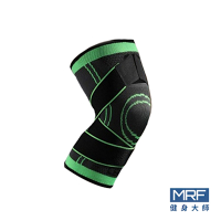 MRF健身大師 包覆型拉力加強款護膝帶-單入(顏色隨機)