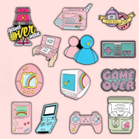 PLAY! 80's 90's Game Enamel Pins Series Arcade Machine Lapel Pin Brooch Retro Pixel Game Badges Game Boy Gifts Jewelry Wholesale