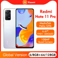 Global Version Xiaomi Redmi Note 11 Pro 6GB RAM 64GB ROM / 8GB RAM 128GB ROM 108MP Camera Helio G96 120Hz Display Mobile Phone