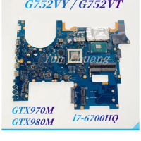 G752VY Mainboard For ASUS ROG GFX752 GFX752V G752VT G752VL G752VY Laptop Motherboard With i7-6700HQ CPU GTX970M GTX980M GPU DDR4