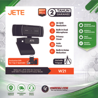 (cod) Webcam JETE W21 Web Cam 2K QHD 1440p Kamera Microphone Handphone Laptop Komputer With Privacy
