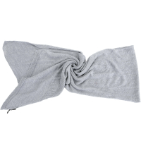 PINKO 灰色織紋拼接羊毛圍巾(50%WOOL)