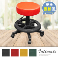 【A1】馬卡龍皮面圓型活動式舒適旋轉電腦椅/美容椅-附腳圈-箱裝出貨(4色可選1入)