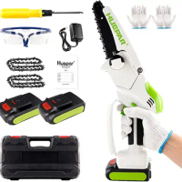 Huepar CS061 Mini 6 Inch Portable Cordless Electric Chain Saw With Rechargeable Battery Security Lock